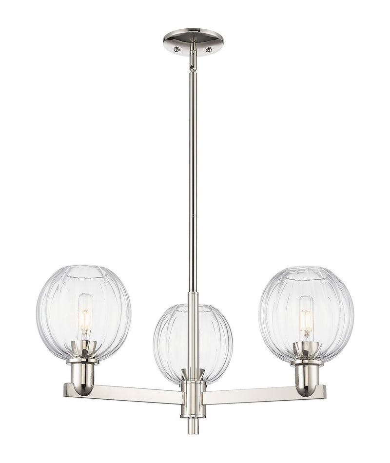 Innovations 716-3CR-PN-G458-7CL Three Light Flush Mount, Polished Nickel