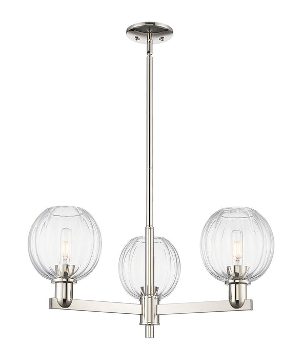 Innovations 716-3CR-PN-G458-7CL Three Light Flush Mount, Polished Nickel