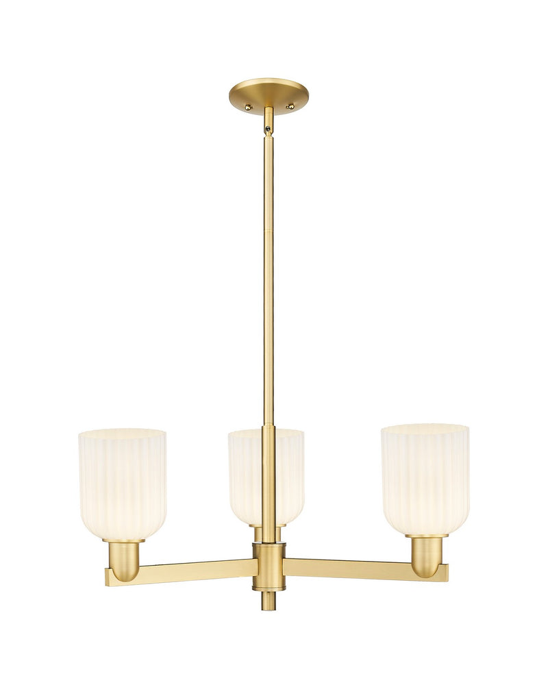 Innovations 716-3CR-SG-G559-5GWH Three Light Flush Mount, Satin Gold