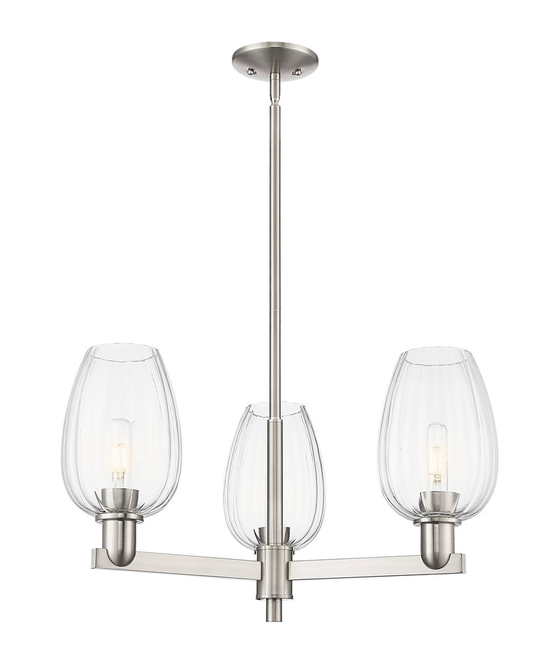 Innovations 716-3CR-SN-G457-6CL Three Light Flush Mount, Satin Nickel