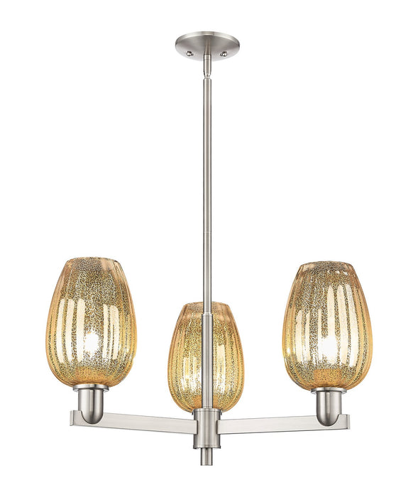 Innovations 716-3CR-SN-G457-6ME Three Light Flush Mount, Satin Nickel