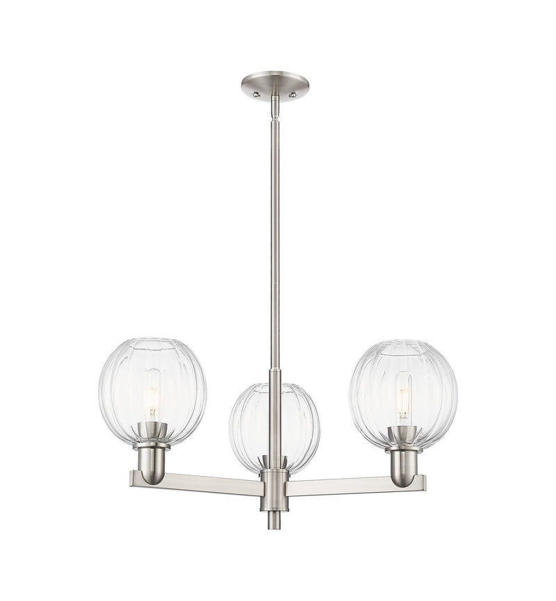 Innovations 716-3CR-SN-G458-7CL Three Light Flush Mount, Satin Nickel