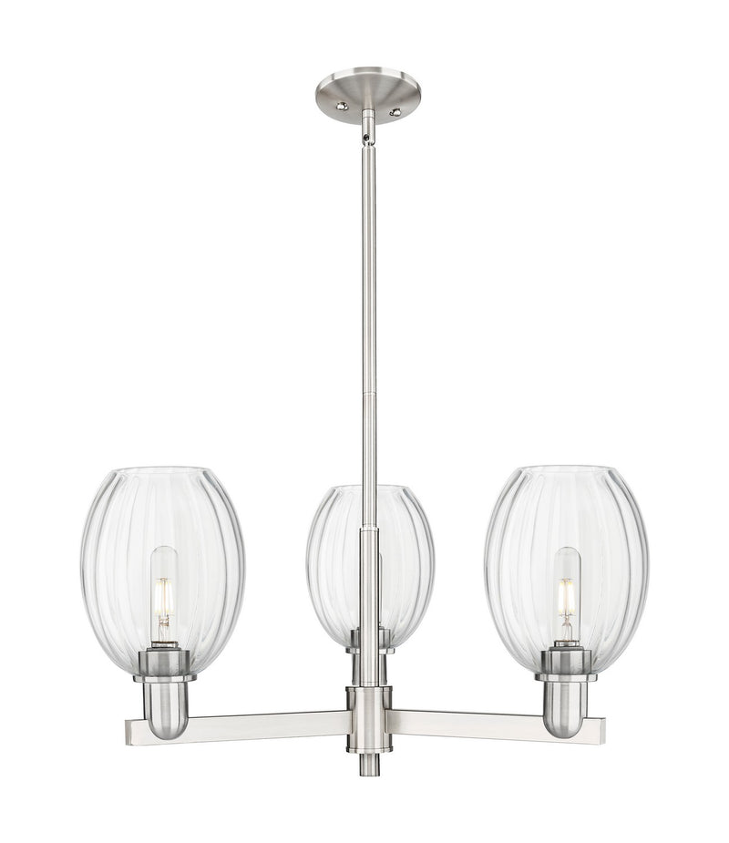 Innovations 716-3CR-SN-G459-6CL Three Light Flush Mount, Satin Nickel