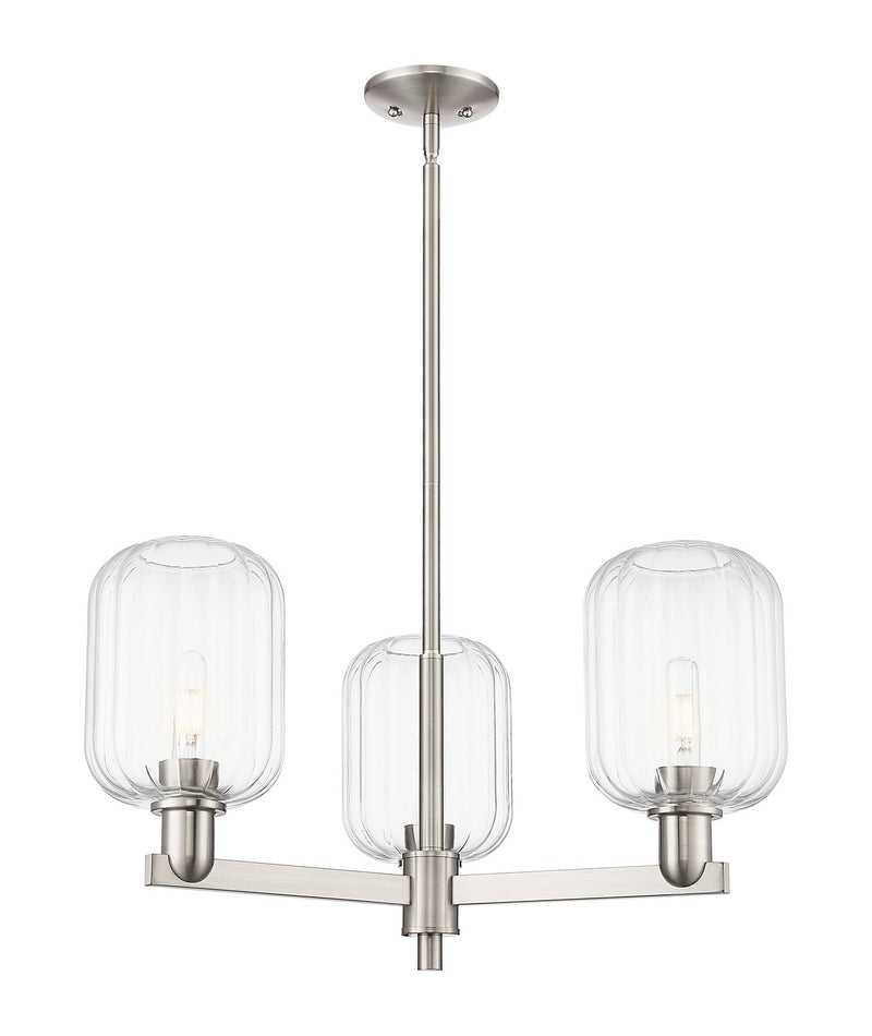 Innovations 716-3CR-SN-G460-7CL Three Light Flush Mount, Satin Nickel