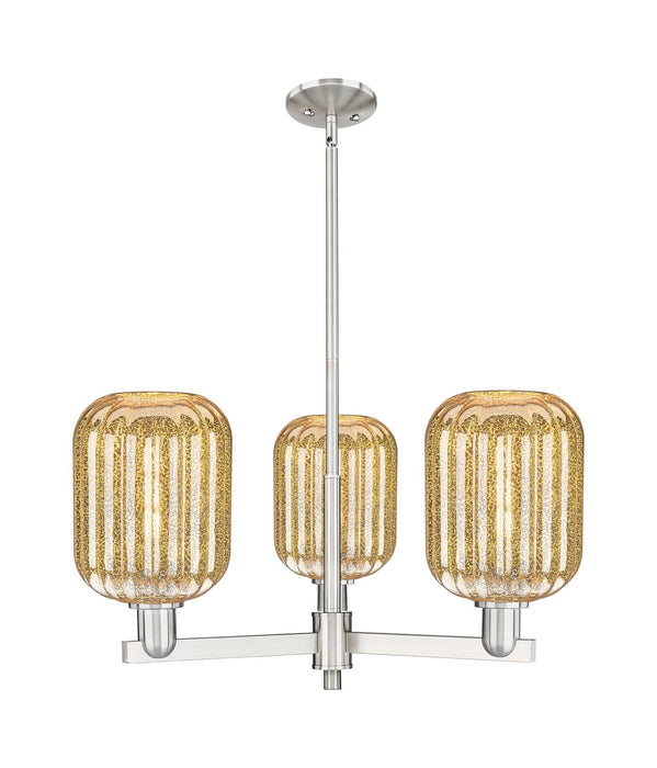 Innovations 716-3CR-SN-G460-7ME Three Light Flush Mount, Satin Nickel