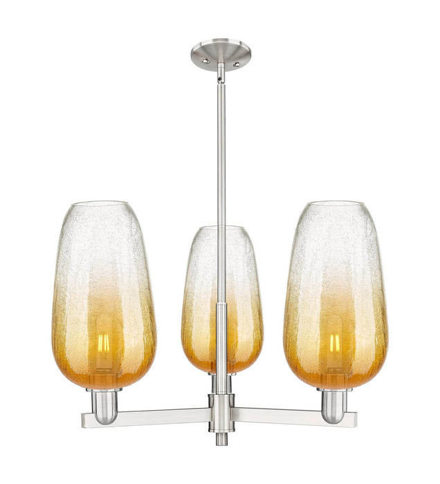 Innovations 716-3CR-SN-G484-7AM Three Light Flush Mount, Satin Nickel