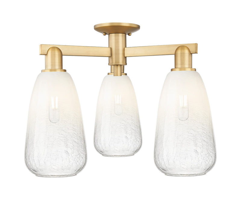 Innovations 716-3F-BB-G480-6OP Three Light Semi-Flush Mount, Brushed Brass