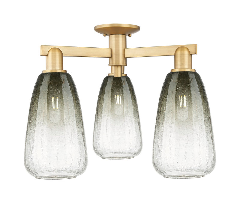 Innovations 716-3F-BB-G480-6SL Three Light Semi-Flush Mount, Brushed Brass