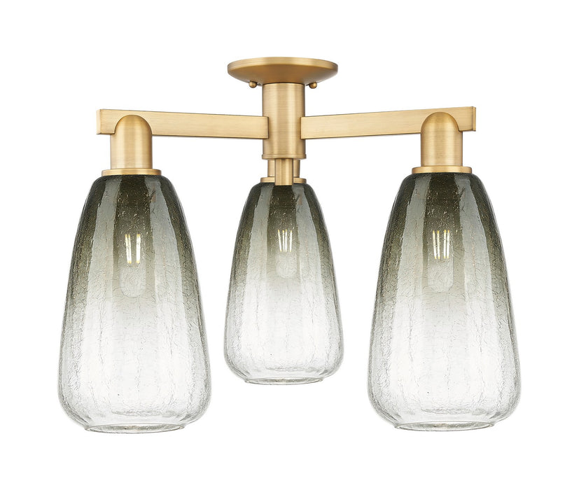 Innovations 716-3F-BB-G480-6SL Three Light Semi-Flush Mount, Brushed Brass