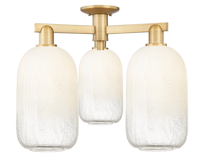 Innovations 716-3F-BB-G482-7OP Three Light Semi-Flush Mount, Brushed Brass