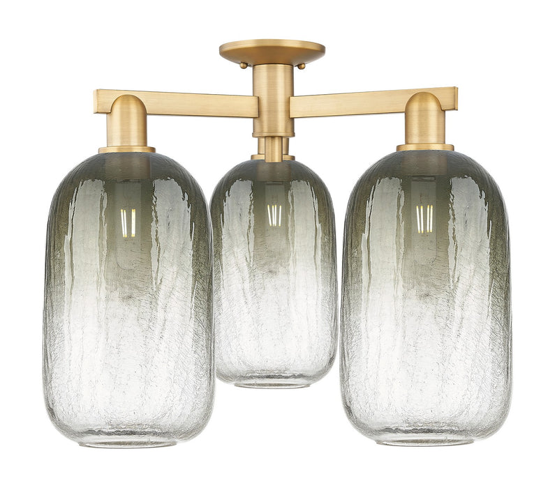 Innovations 716-3F-BB-G482-7SL Three Light Semi-Flush Mount, Brushed Brass