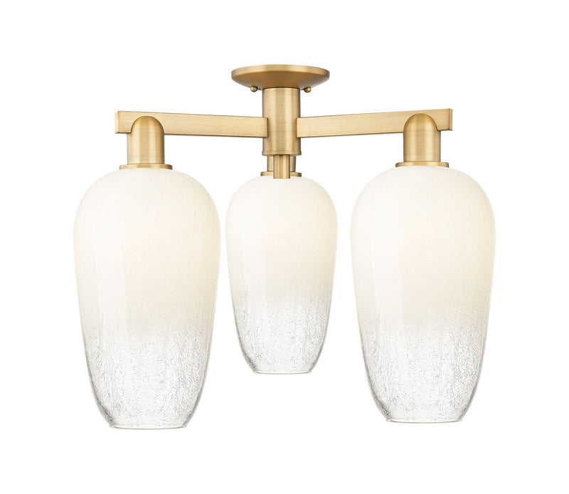 Innovations 716-3F-BB-G484-7OP Three Light Semi-Flush Mount, Brushed Brass