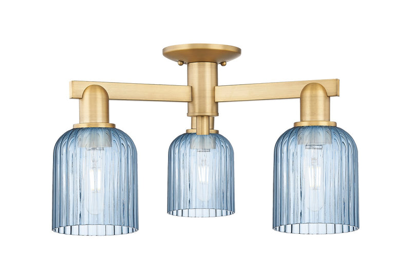 Innovations 716-3F-BB-G559-5BL Three Light Semi-Flush Mount, Brushed Brass