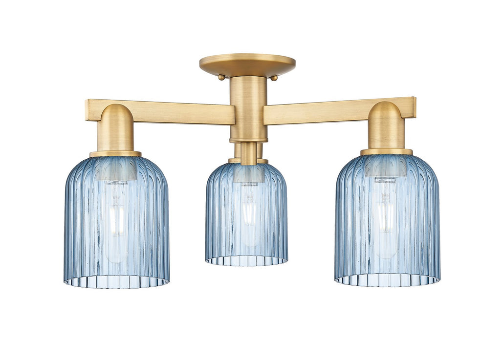 Innovations 716-3F-BB-G559-5BL Three Light Semi-Flush Mount, Brushed Brass