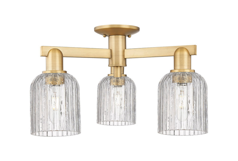 Innovations 716-3F-BB-G559-5CL Three Light Semi-Flush Mount, Brushed Brass