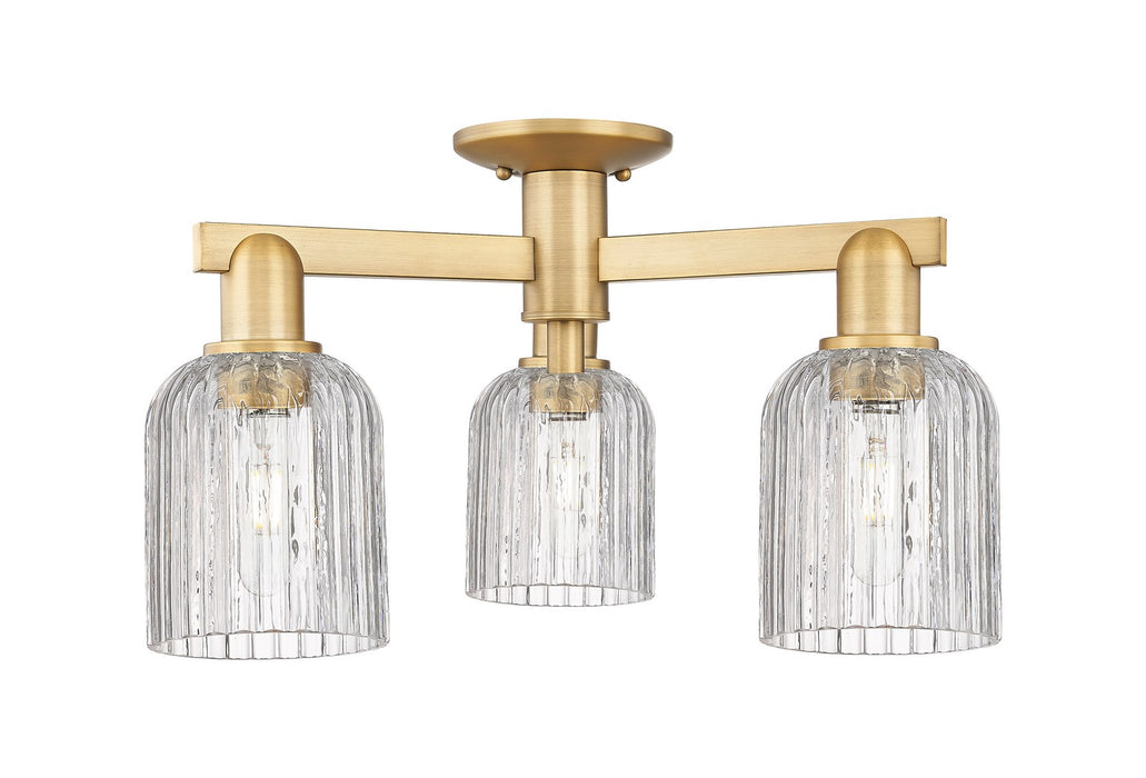 Innovations 716-3F-BB-G559-5CL Three Light Semi-Flush Mount, Brushed Brass