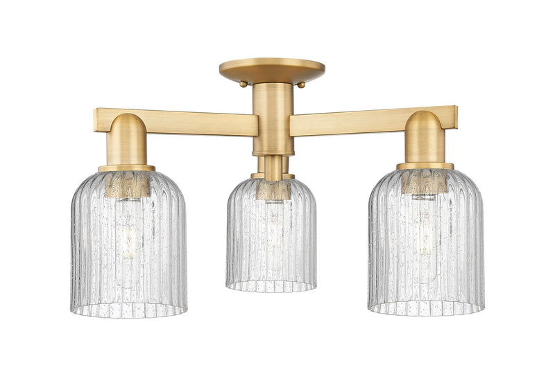 Innovations 716-3F-BB-G559-5SDY Three Light Semi-Flush Mount, Brushed Brass