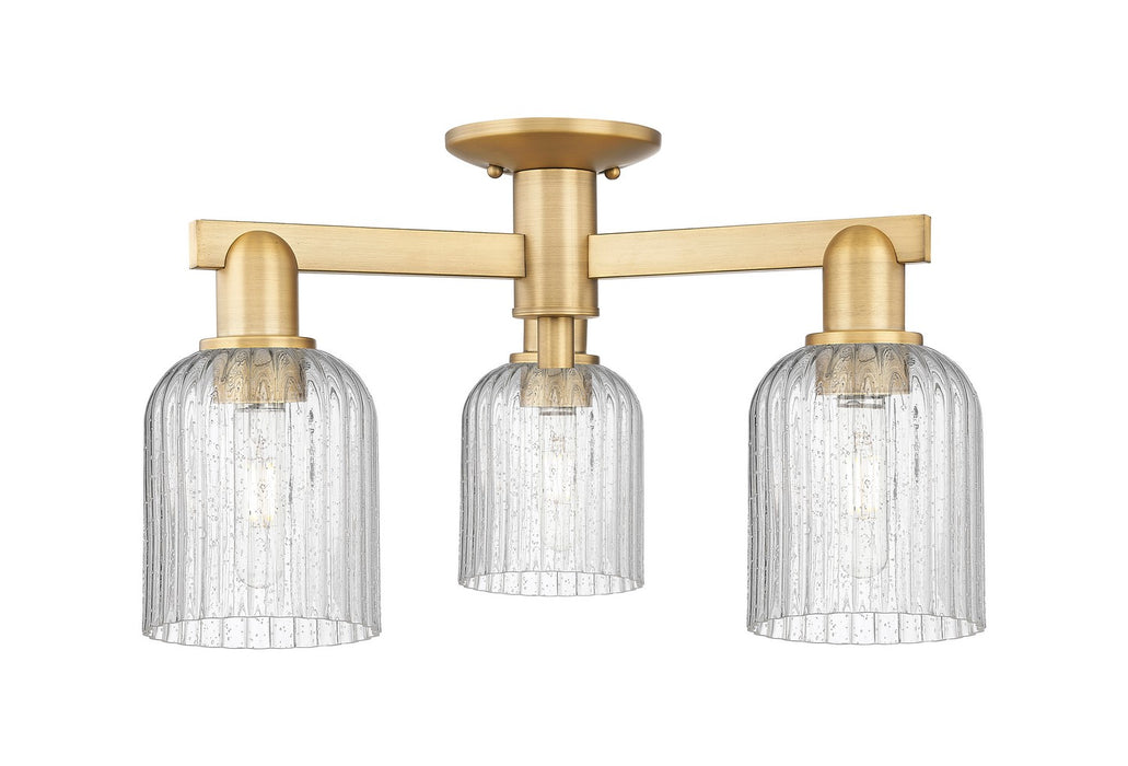 Innovations 716-3F-BB-G559-5SDY Three Light Semi-Flush Mount, Brushed Brass
