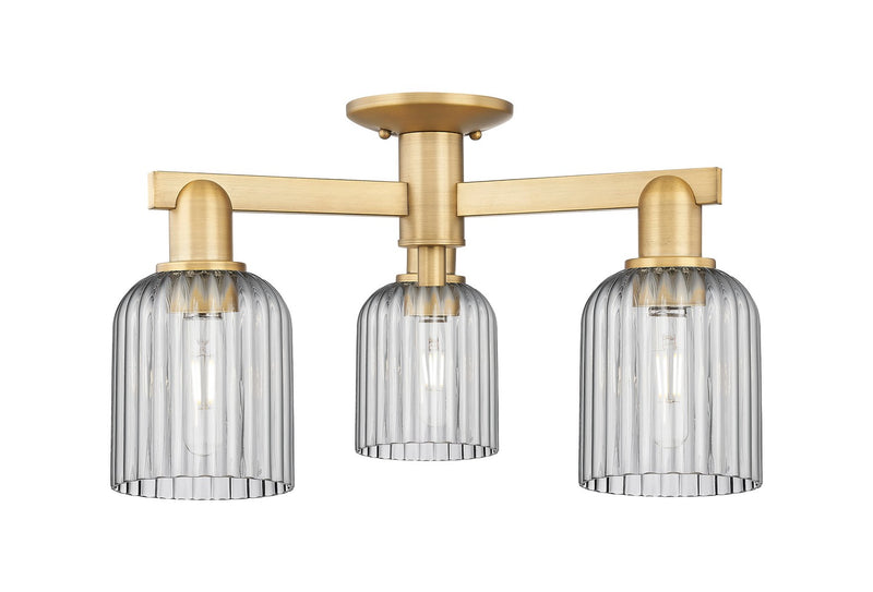 Innovations 716-3F-BB-G559-5SM Three Light Semi-Flush Mount, Brushed Brass