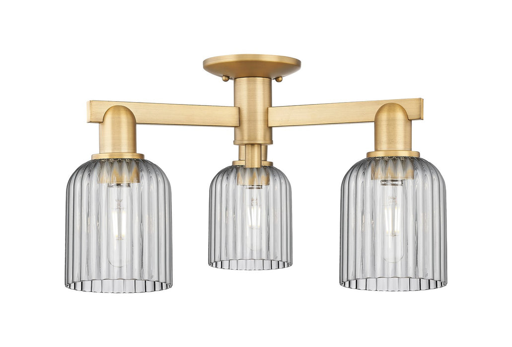 Innovations 716-3F-BB-G559-5SM Three Light Semi-Flush Mount, Brushed Brass