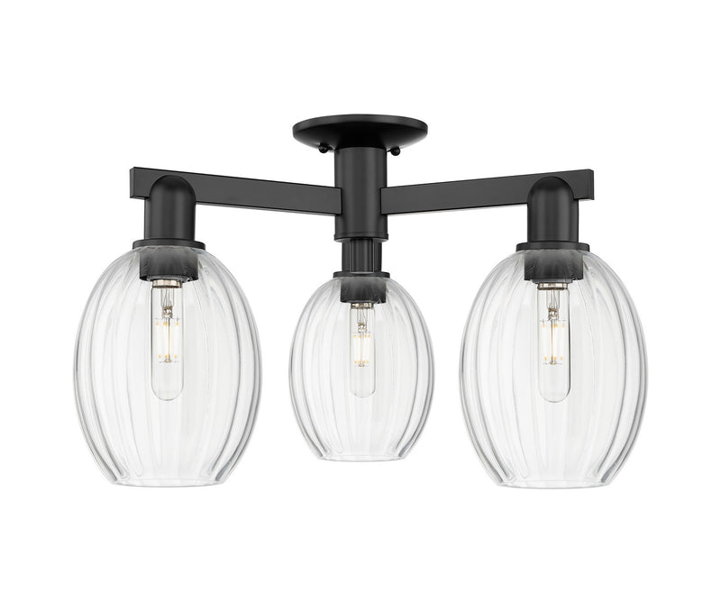 Innovations 716-3F-BK-G459-6CL Three Light Semi-Flush Mount, Matte Black