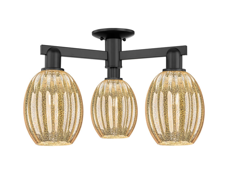 Innovations 716-3F-BK-G459-6ME Three Light Semi-Flush Mount, Matte Black