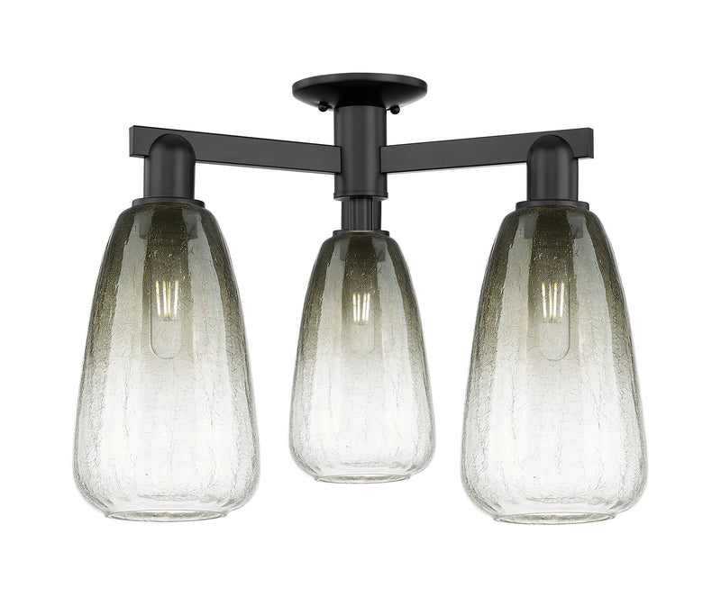 Innovations 716-3F-BK-G480-6SL Three Light Semi-Flush Mount, Matte Black