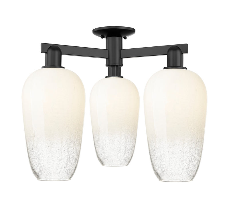 Innovations 716-3F-BK-G484-7OP Three Light Semi-Flush Mount, Matte Black