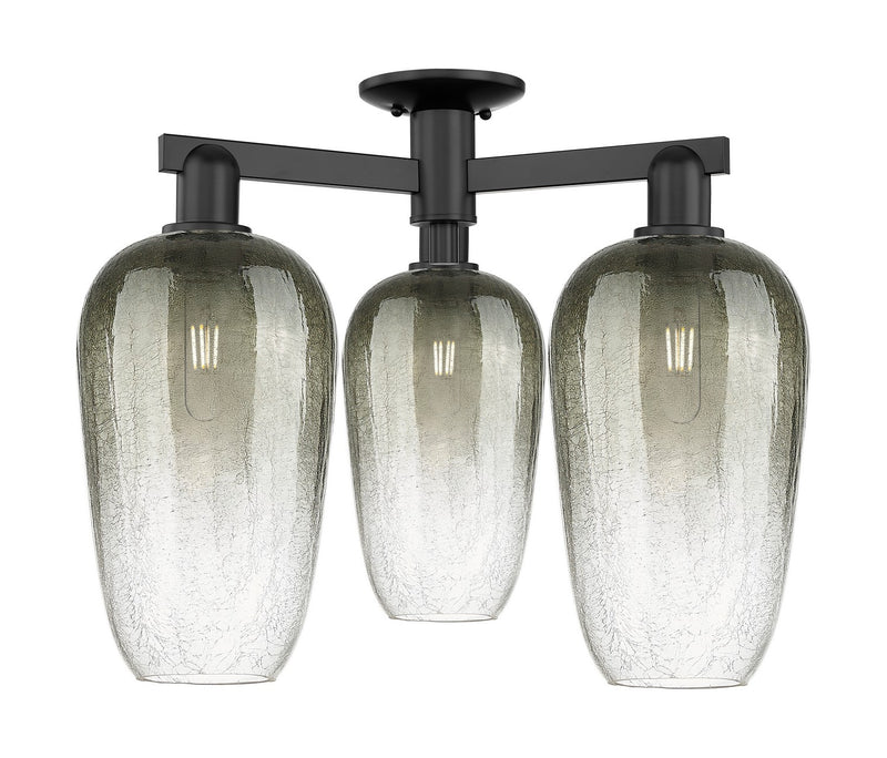 Innovations 716-3F-BK-G484-7SL Three Light Semi-Flush Mount, Matte Black