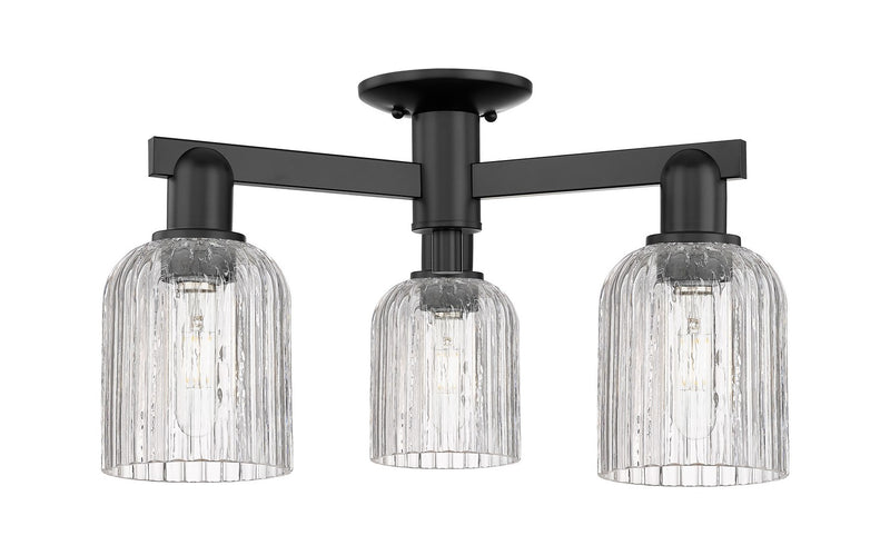 Innovations 716-3F-BK-G559-5CL Three Light Semi-Flush Mount, Matte Black