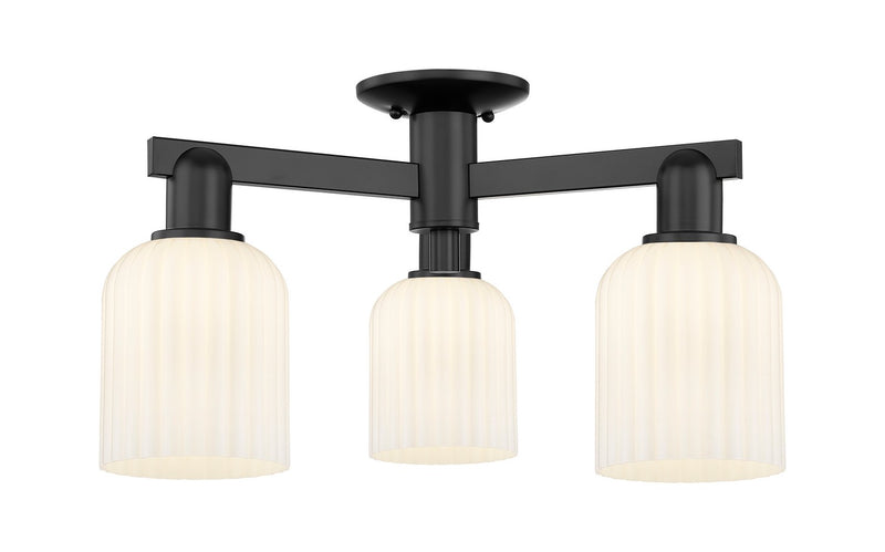 Innovations 716-3F-BK-G559-5GWH Three Light Semi-Flush Mount, Matte Black