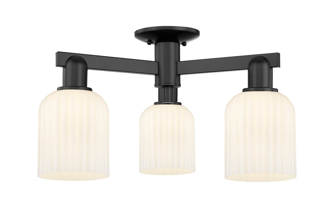 Innovations 716-3F-BK-G559-5GWH Three Light Semi-Flush Mount, Matte Black
