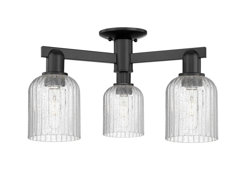 Innovations 716-3F-BK-G559-5SDY Three Light Semi-Flush Mount, Matte Black