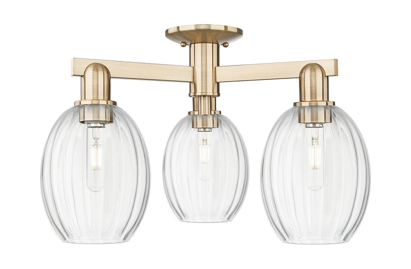 Innovations 716-3F-CB-G459-6CL Three Light Semi-Flush Mount, Champagne Bronze