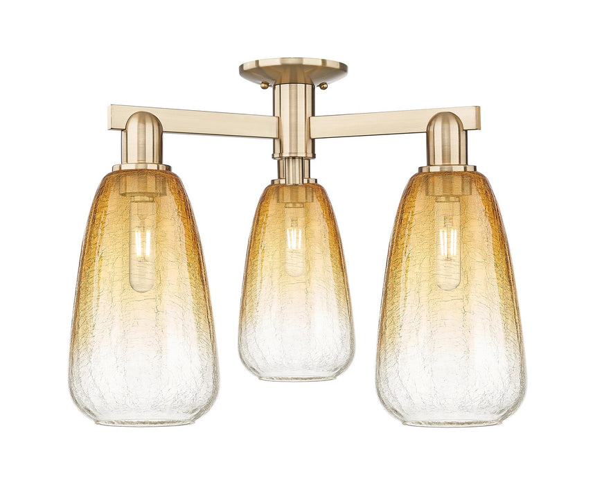 Innovations 716-3F-CB-G480-6AM Three Light Semi-Flush Mount, Champagne Bronze