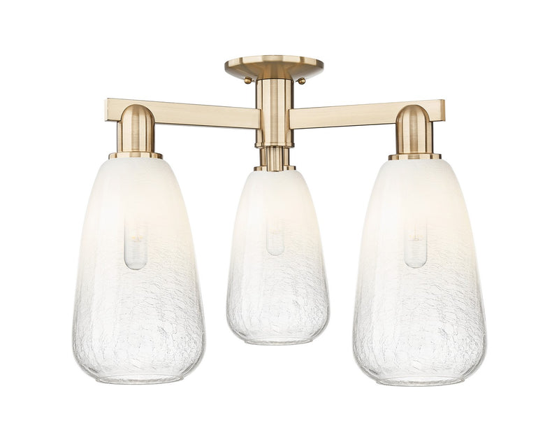 Innovations 716-3F-CB-G480-6OP Three Light Semi-Flush Mount, Champagne Bronze