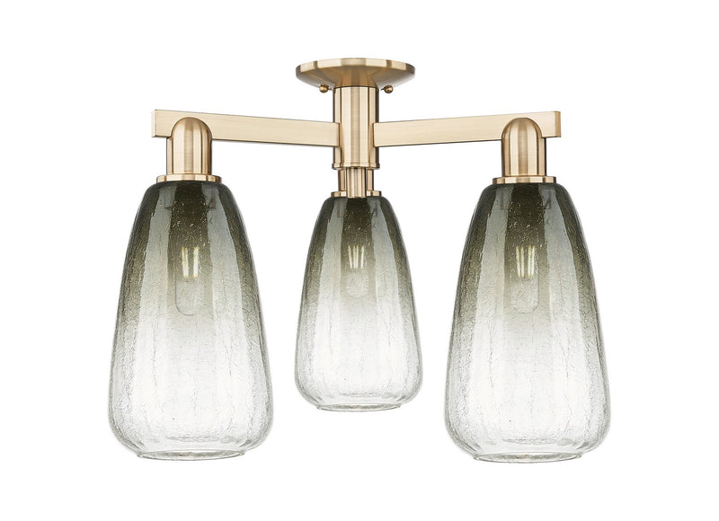 Innovations 716-3F-CB-G480-6SL Three Light Semi-Flush Mount, Champagne Bronze