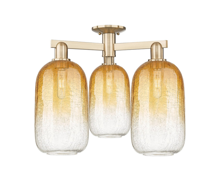 Innovations 716-3F-CB-G482-7AM Three Light Semi-Flush Mount, Champagne Bronze