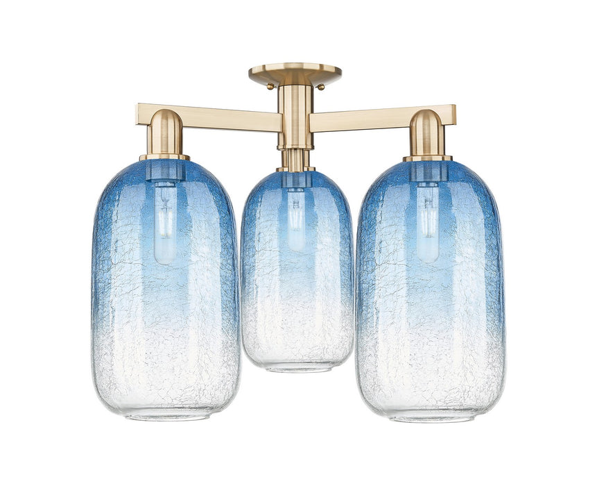 Innovations 716-3F-CB-G482-7SB Three Light Semi-Flush Mount, Champagne Bronze