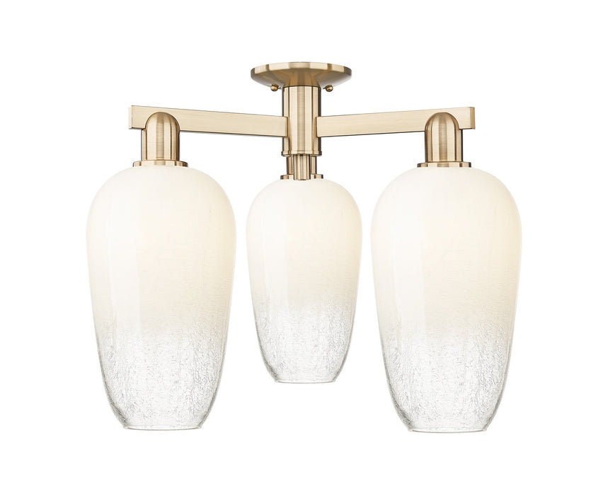 Innovations 716-3F-CB-G484-7OP Three Light Semi-Flush Mount, Champagne Bronze