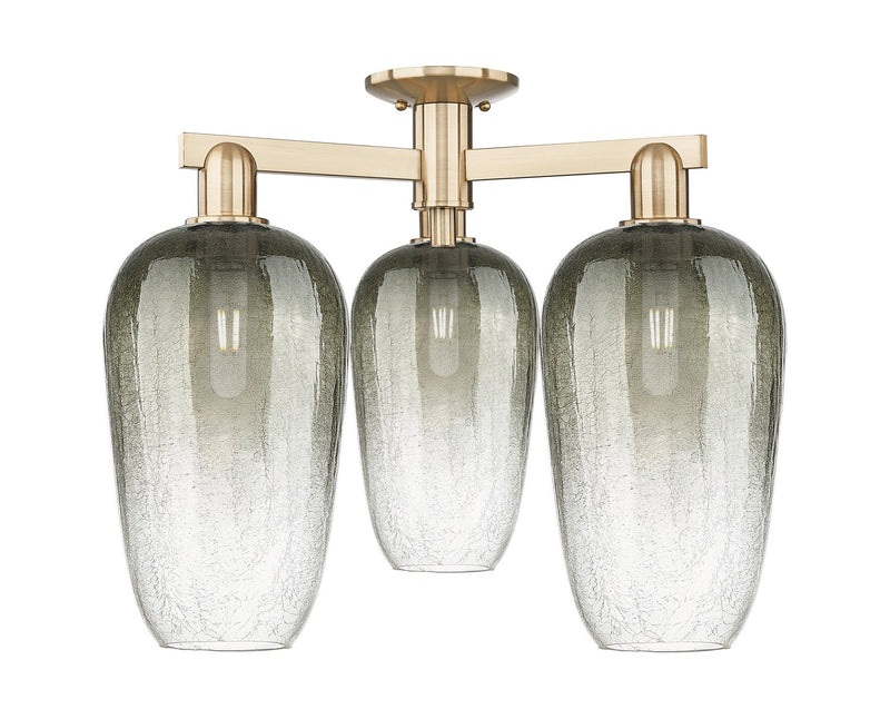 Innovations 716-3F-CB-G484-7SL Three Light Semi-Flush Mount, Champagne Bronze