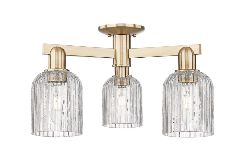 Innovations 716-3F-CB-G559-5CL Three Light Semi-Flush Mount, Champagne Bronze