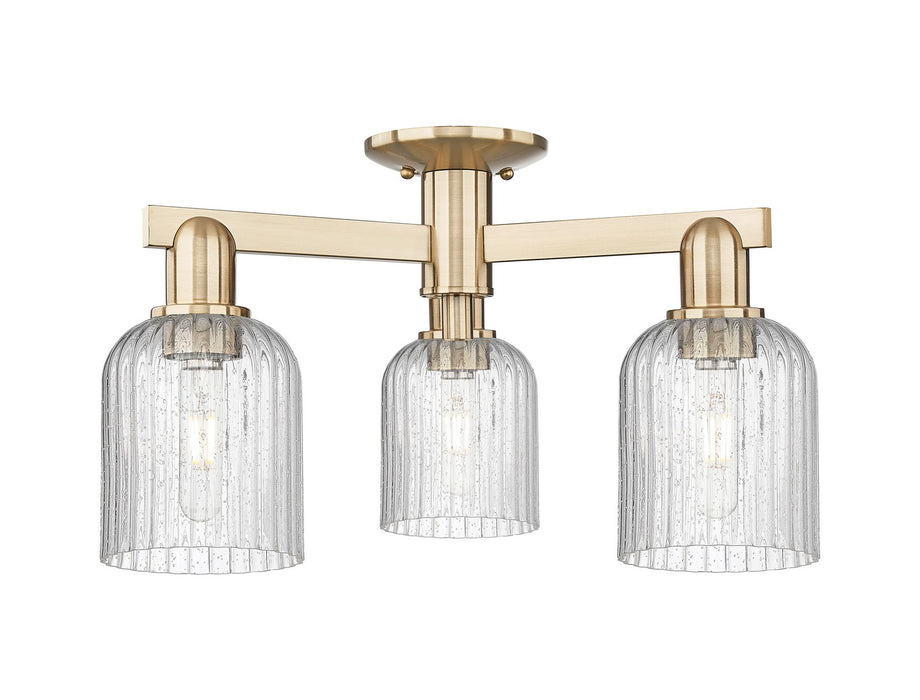 Innovations 716-3F-CB-G559-5SDY Three Light Semi-Flush Mount, Champagne Bronze