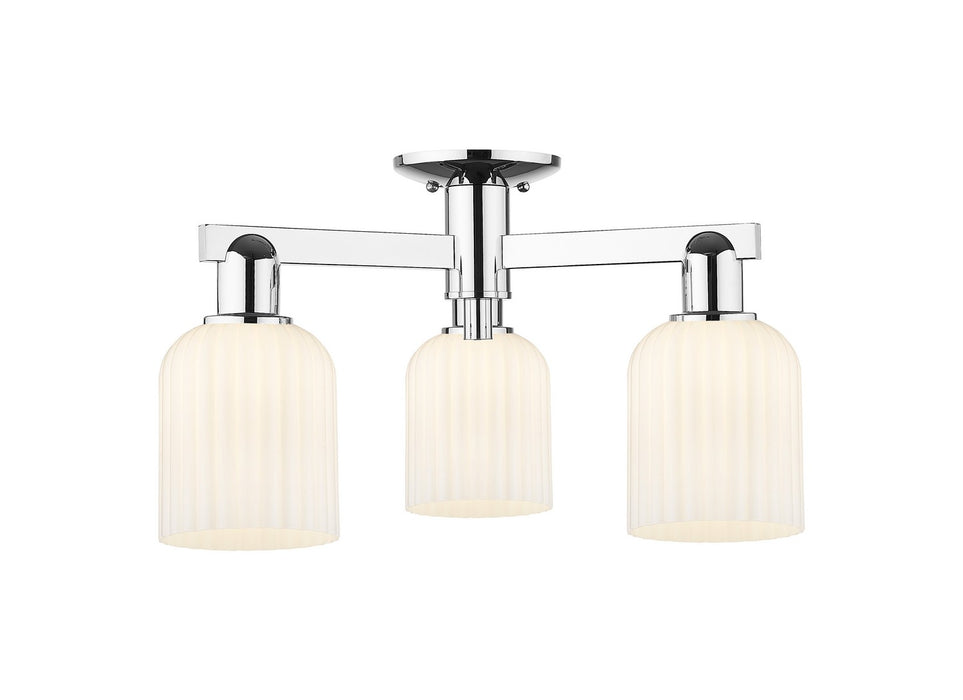 Innovations 716-3F-PC-G559-5GWH Three Light Semi-Flush Mount, Polished Chrome