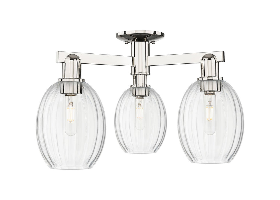 Innovations 716-3F-PN-G459-6CL Three Light Semi-Flush Mount, Polished Nickel