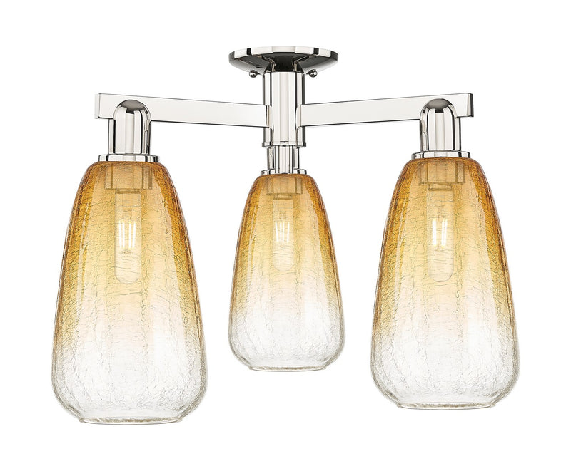 Innovations 716-3F-PN-G480-6AM Three Light Semi-Flush Mount, Polished Nickel