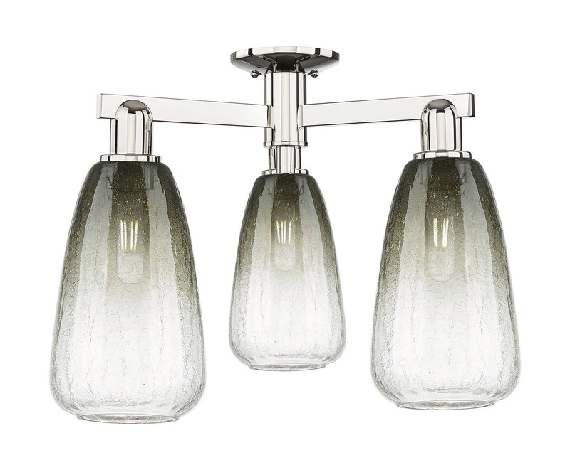 Innovations 716-3F-PN-G480-6SL Three Light Semi-Flush Mount, Polished Nickel