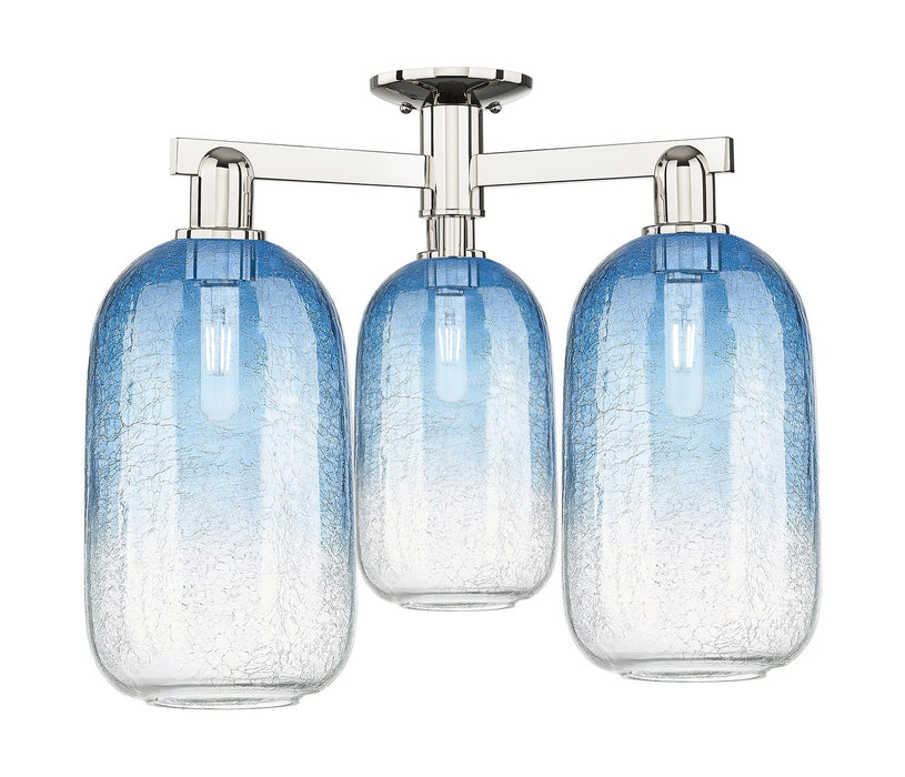 Innovations 716-3F-PN-G482-7SB Three Light Semi-Flush Mount, Polished Nickel