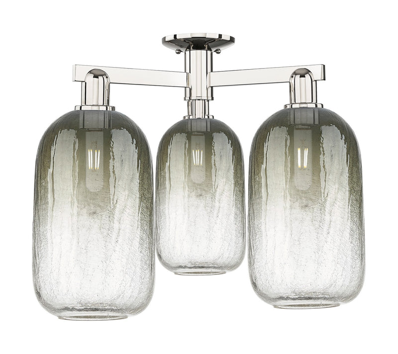 Innovations 716-3F-PN-G482-7SL Three Light Semi-Flush Mount, Polished Nickel
