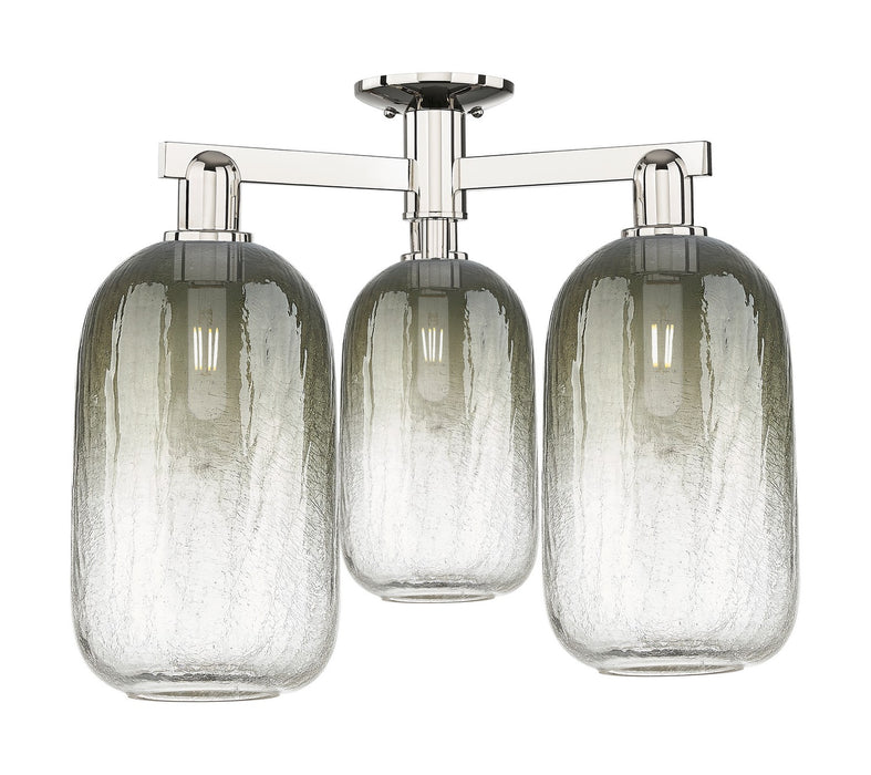 Innovations 716-3F-PN-G482-7SL Three Light Semi-Flush Mount, Polished Nickel